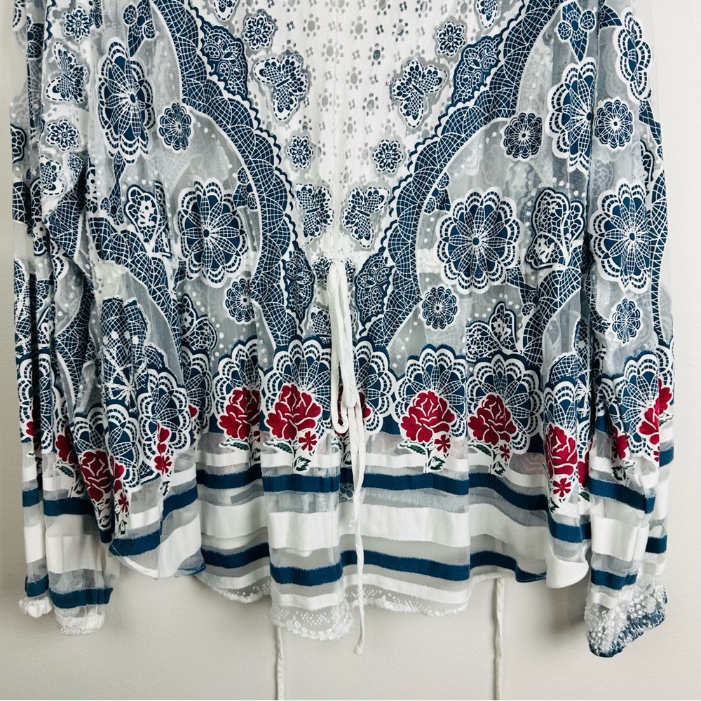 FARM Rio Blue and Red Patterned Blouse - Picture 12 of 15